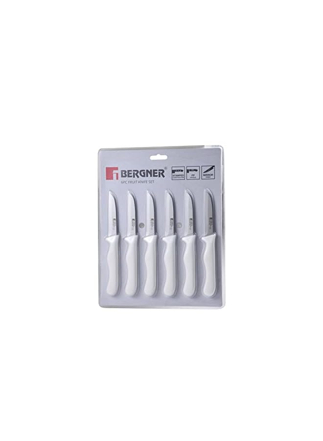 6PC STAINLESS STEEL FRUIT KNIFE SET, WHITE COLOUR, BG39901WH