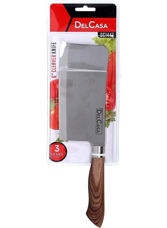 DC1447 Kitchen Cleaver Knife All Purpose Small Kitchen Knife Ultra Sharp Stainless Steel Blade, 6 Inch Cooking Knife with Ergonomic Handle, Chef Knife, Suitable for Home and Restaurant, multi