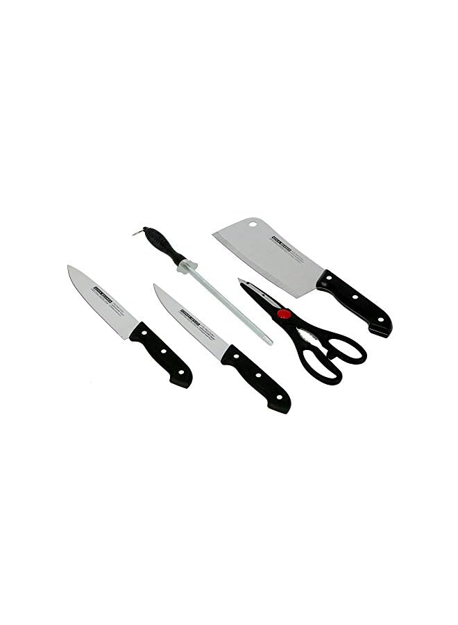 5Pc Knife Set With Wooden Cutting Board Kitchen Knife Set, 5 Pcs Kitchen Knife Set With Cutting Board, Dc1670