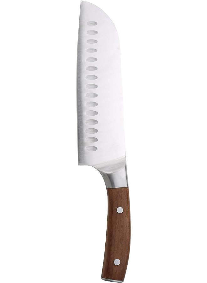 Wolfsburg Santoku Knife, 17.5 Cm, Stainless Steel, Wooden Handle, Bg39161Br, Silver