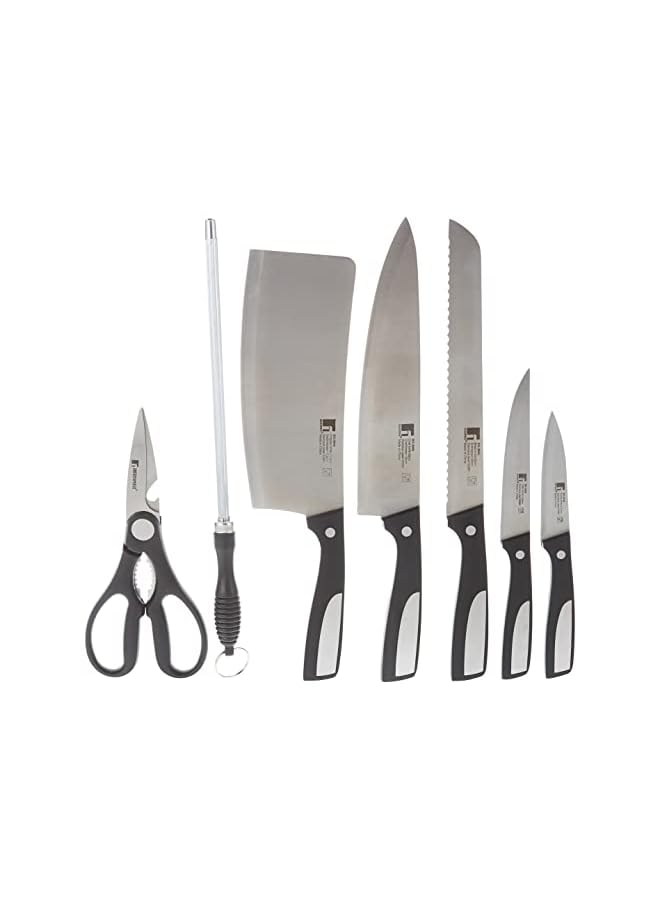 Resa 8 Pcs Knife Set, Stainless Steel, Black, BG3949