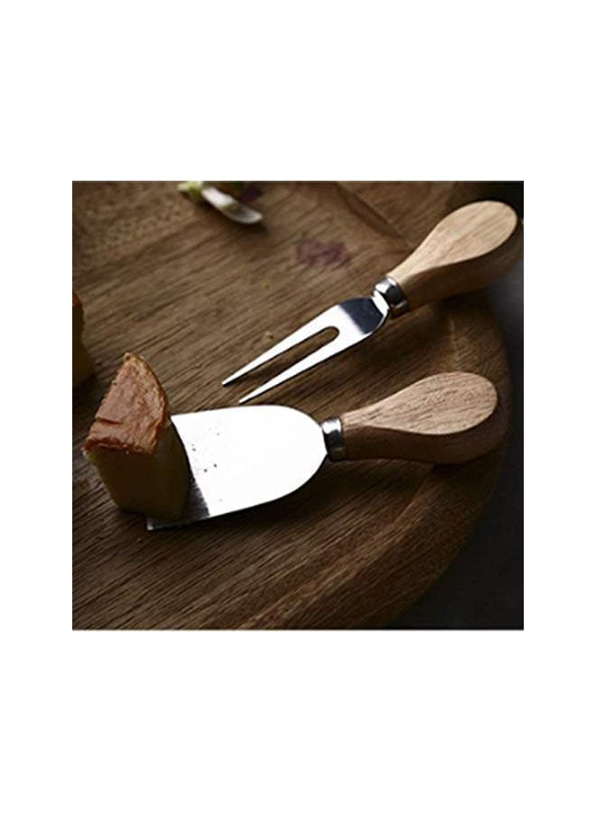 4 Pieces Set Cheese Knives with Bamboo Wood Handle Steel Stainless Cheese Slicer Cheese Cutter