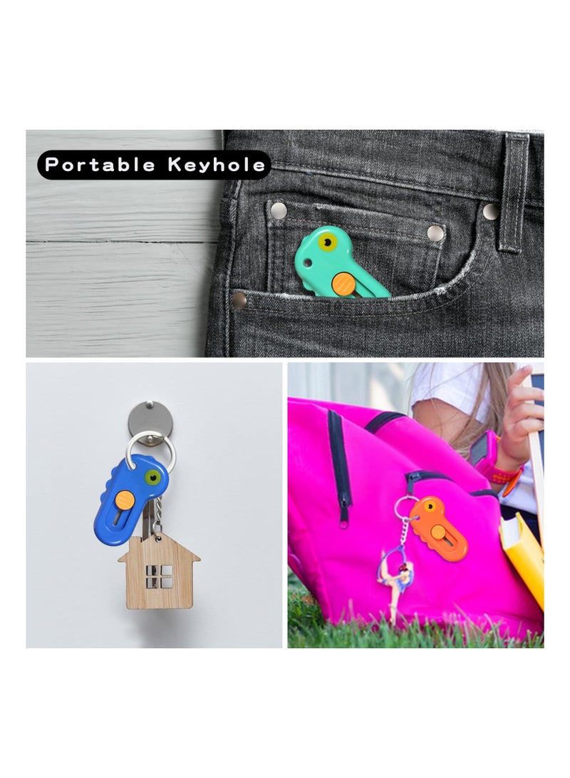 Mini Box Cutter, Retractable Utility Knife Letter Opener Paper Envelope Portable Cutter with Hole for Home Office and DIY Project, Cute Dinosaur Shape, Shrink Wrap Boxes(6 Pieces)