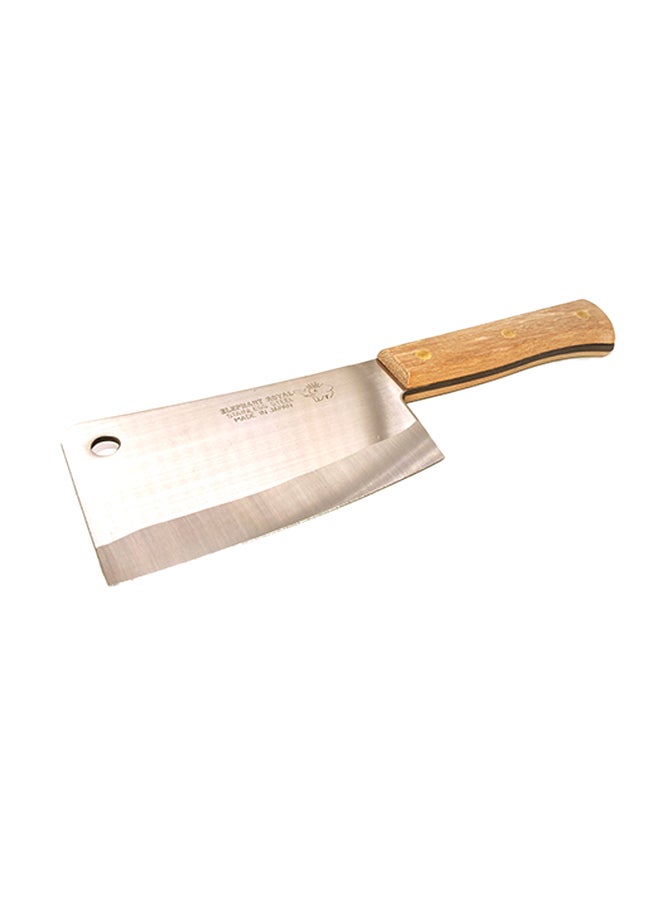 Wooden Cleaver Knife Silver