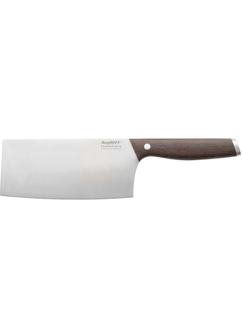 BergHOFF Essentials Cleaver Knife Stainless Steel With Wooden Handle, Dark Wooden, 16.5 Cm