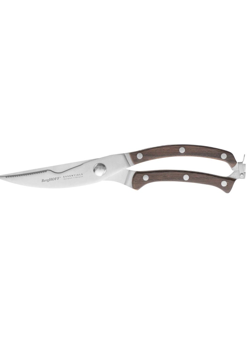 BergHOFF Essentials Stainless Steel Poultry Shears, Wooden Handel, Limited Lifetime Warranty, 24.8 x 5.1 x 1.3 Cm