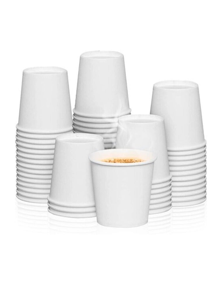 Markq [100 Cups] 4 oz. White Paper Cups- Available in 7oz, 8oz, 12oz, 16oz- Small Disposable Espresso, Qahwa, Bathroom, Mouthwash Cups