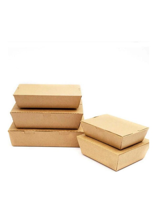 50-Piece Kraft Lunch Box Medium Brown 20x14x5.2cm
