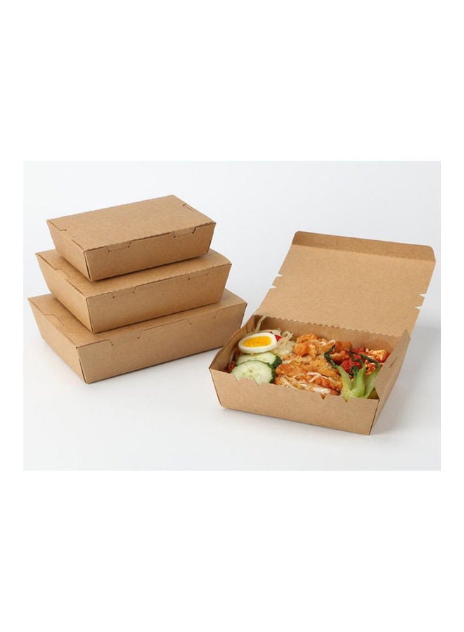 50-Piece Kraft Lunch Box Medium Brown 20x14x5.2cm