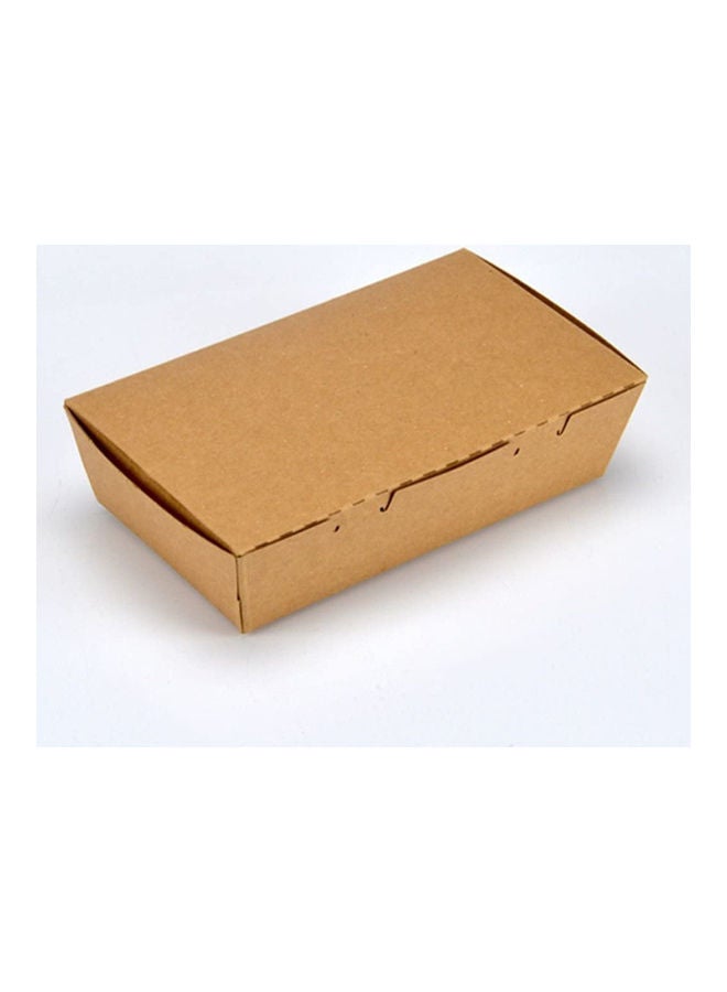 50-Piece Kraft Lunch Box Medium Brown 20x14x5.2cm