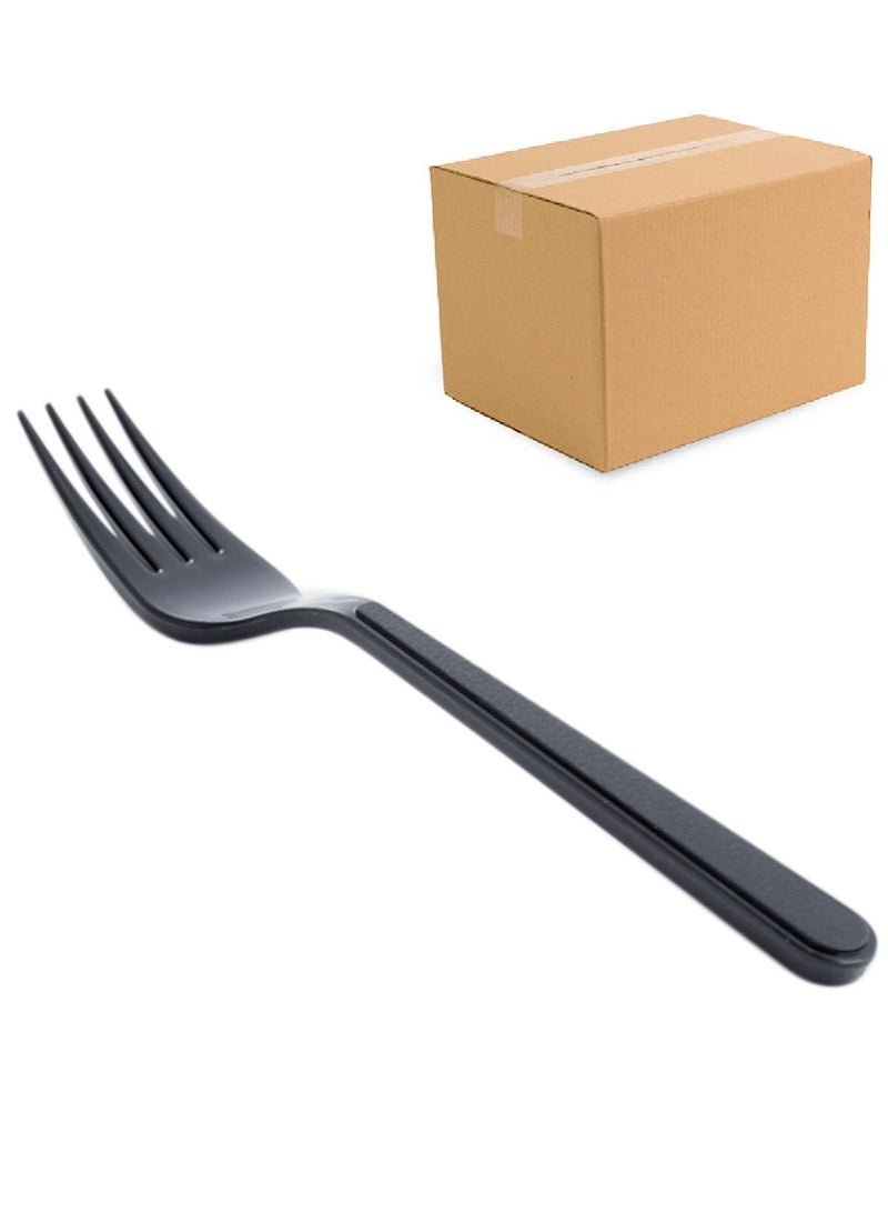 1000pc Disposable Everyday Use Plastic Fork Black