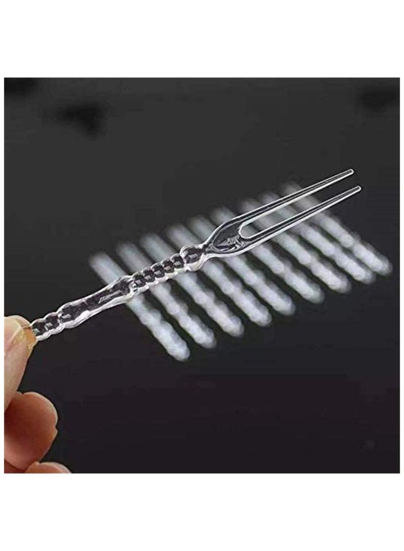 Disposable Plastic Fruit Forks, Azonee Mini Forks Bistro Cocktail Forks Tasting Appetizer Forks Set Mini Cake Forks (plastic Fruit-Fork plastic) 200 PCS