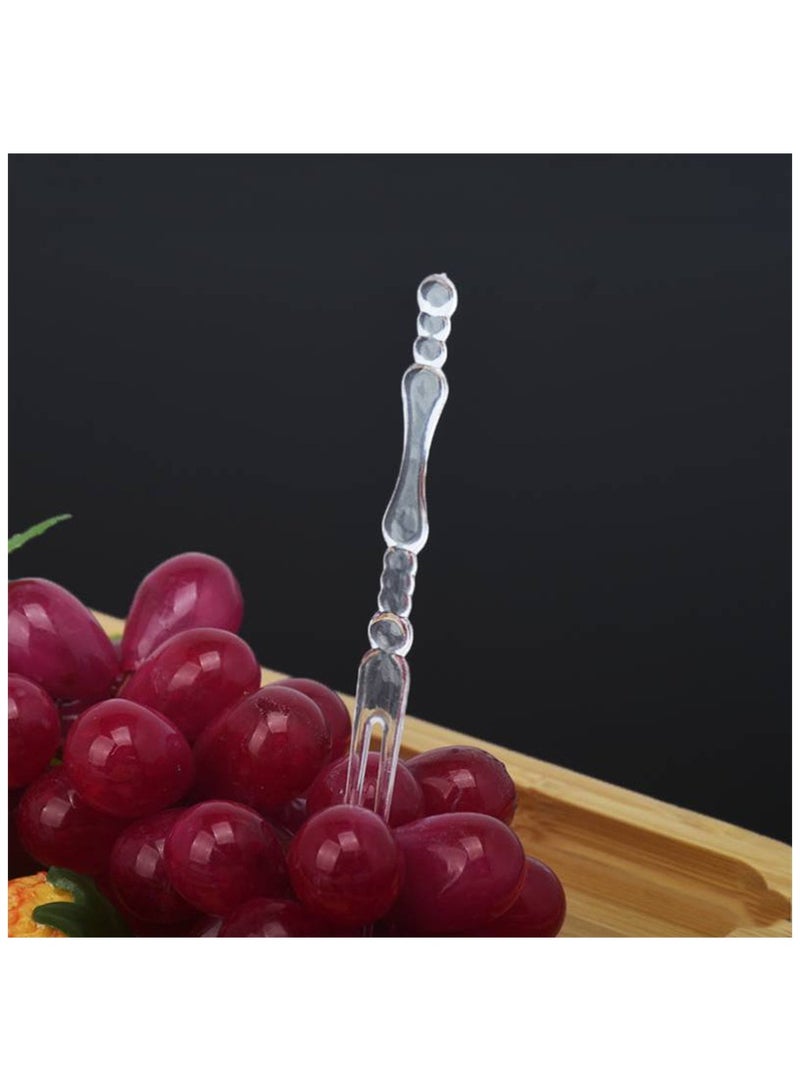 Disposable Plastic Fruit Forks, Azonee Mini Forks Bistro Cocktail Forks Tasting Appetizer Forks Set Mini Cake Forks (plastic Fruit-Fork plastic) 200 PCS
