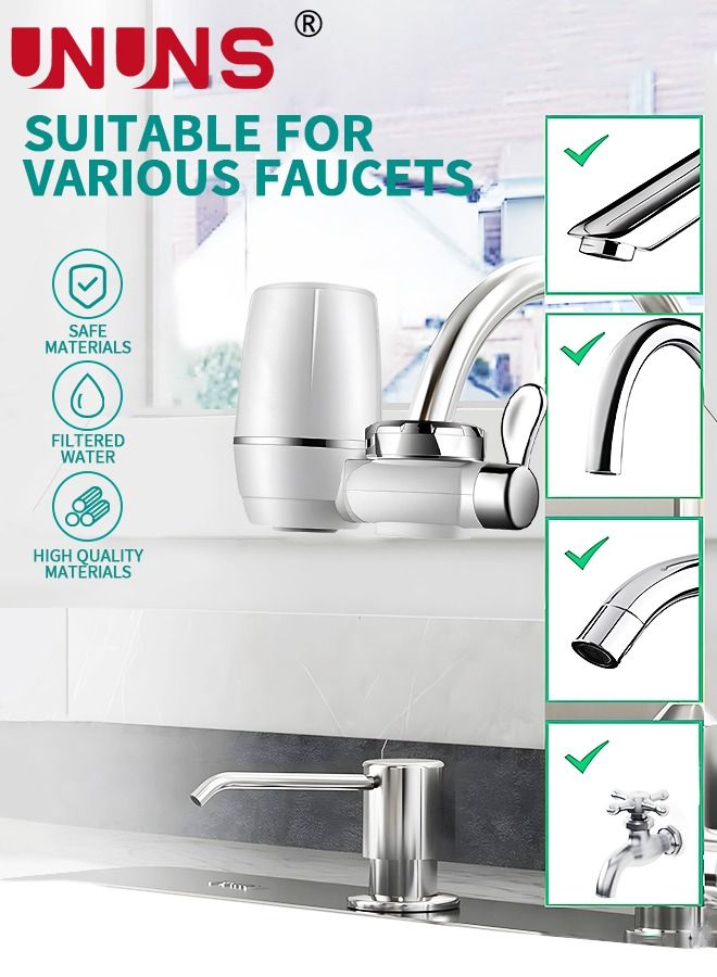 Faucet Water Filter,Water Purifier For Faucet With 1 Filter,Multi-Stage Advanced Faucet Water Filter System Removes Chlorine,Sediment, Chemicals Suitable For Kitchen And Bathroom