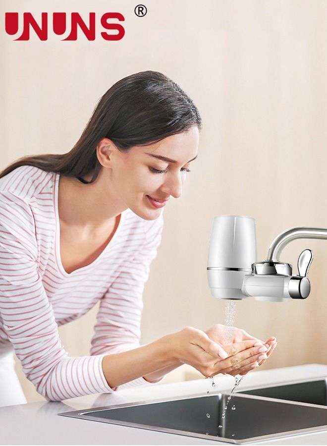 Faucet Water Filter,Water Purifier For Faucet With 1 Filter,Multi-Stage Advanced Faucet Water Filter System Removes Chlorine,Sediment, Chemicals Suitable For Kitchen And Bathroom