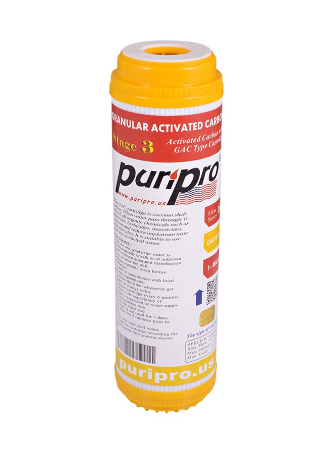 3-Piece Granular Activated Carbon Water Filter Cartridge Multicolour 10inch