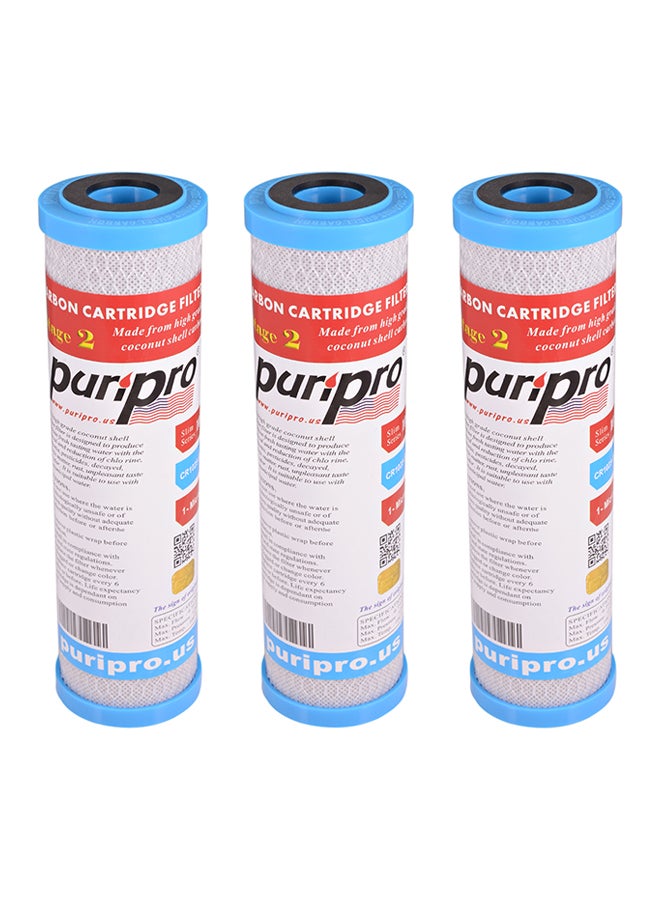Pack Of 3 Carbon Cartridge Filter For Water Purifier Multicolour