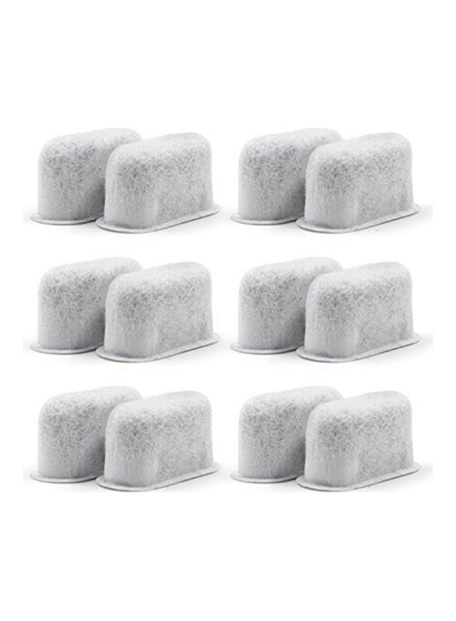 12-Piece Replacement Coffee Filter White 4.8 x 3.2cm