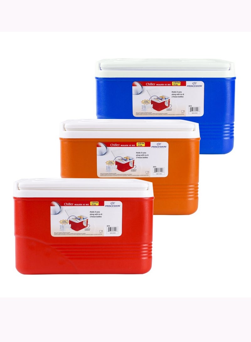 Chiller Insulated Ice Cooler Box 14ltr Assorted Color 36x27x23cm