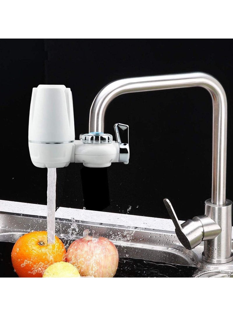 Ceramic Faucet Filter Multi-Stage Advanced Faucet Water Filter System Removes Chlorine, Sediment, Chemicals Suitable for Most Taps, Home Kitchen Healthy Drinking Water Filter