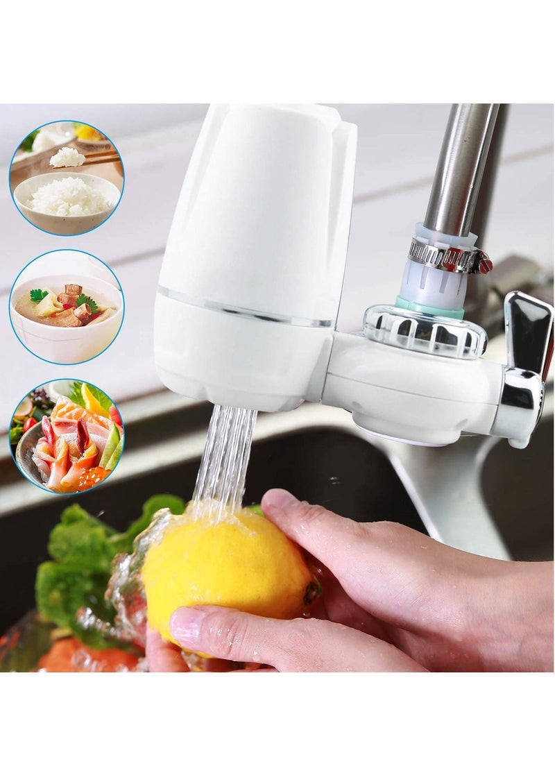 Ceramic Faucet Filter Multi-Stage Advanced Faucet Water Filter System Removes Chlorine, Sediment, Chemicals Suitable for Most Taps, Home Kitchen Healthy Drinking Water Filter