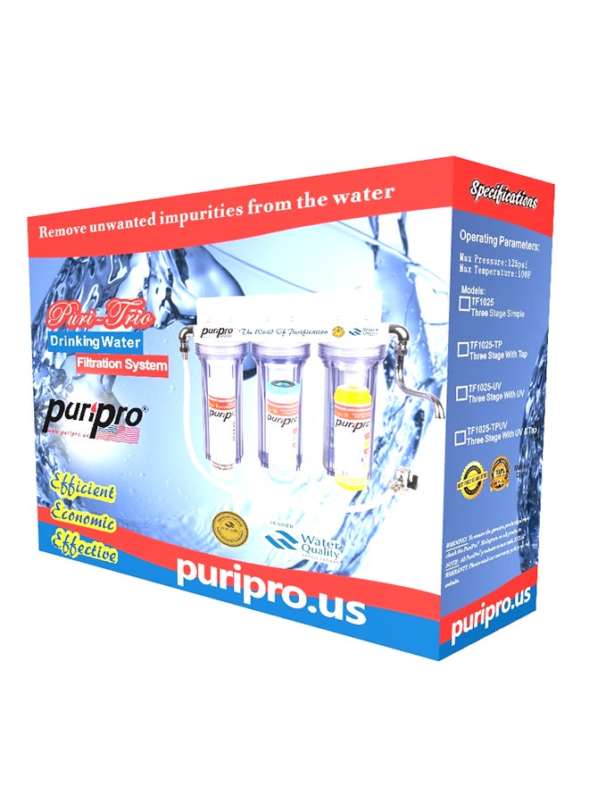 Triple Stage Drinking Water Purifier Clear 36x22x15centimeter