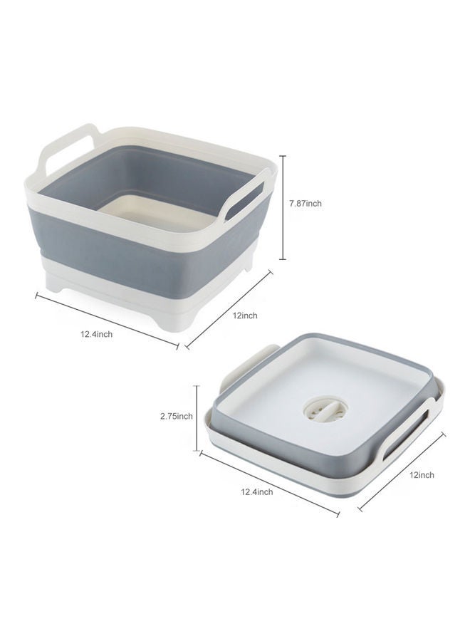 Collapsible Sink with Drainer Grey/White