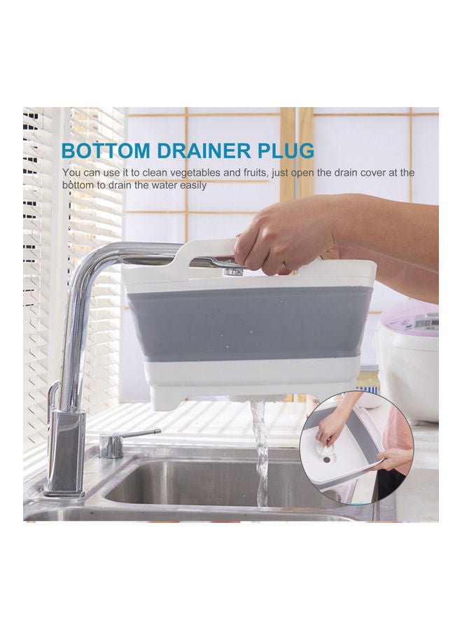 Collapsible Sink with Drainer Grey/White