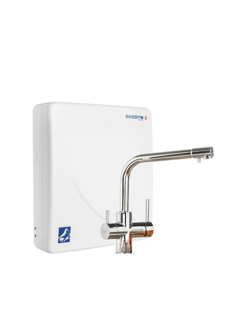 SWISSPRO SAN Series - One Faucet For Washing and Drinking - Water Efficiency Approved Certified - Tap Mixer + Undersink Filter Box. 3-Stage Swiss Technology Filtration System Perfect for Home & office