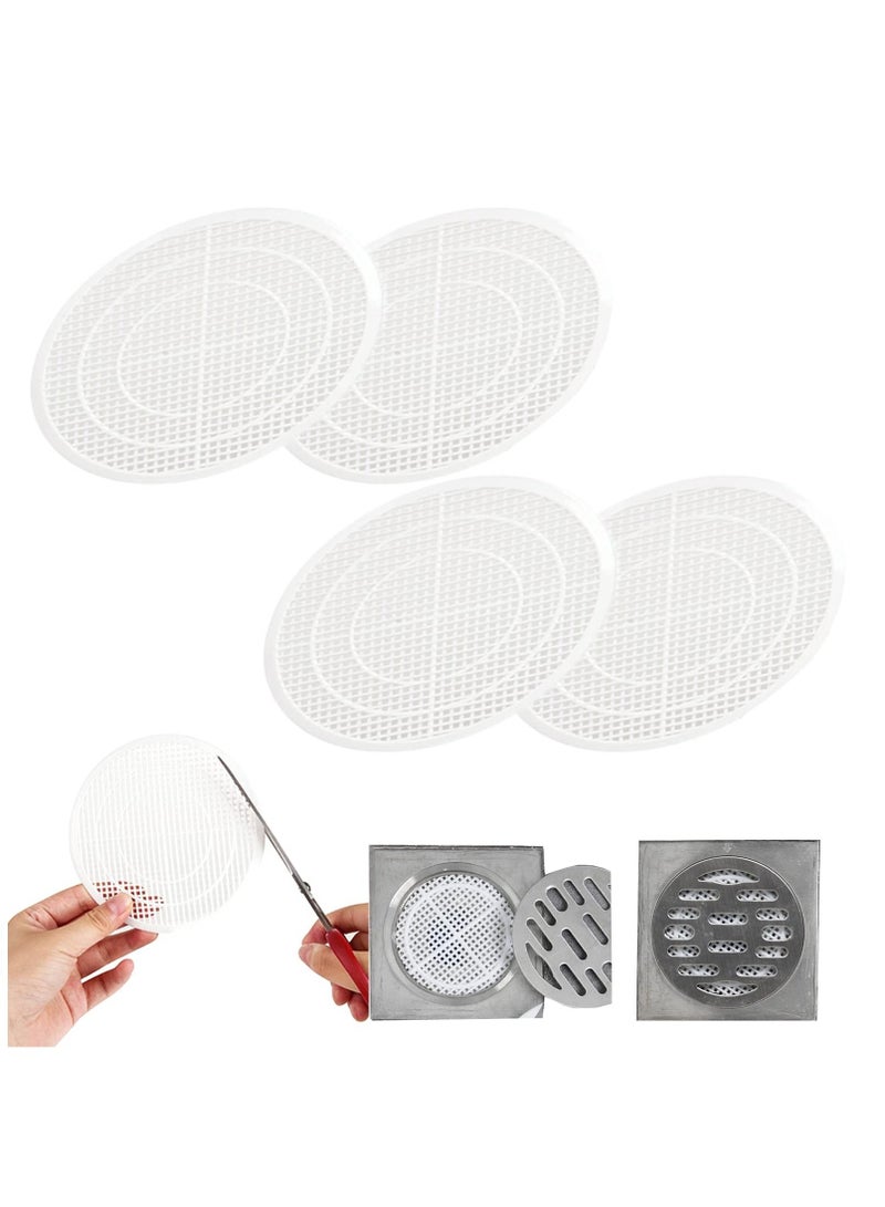 Shower Drain Filter, Hair Extension Mesh Plastic Floor Sink Strainer Can Be Cut Easy to Install and Clean, Fits Different Size Openings, Bathroom, Washbasin, Tub, Kitchen (4 Pieces)