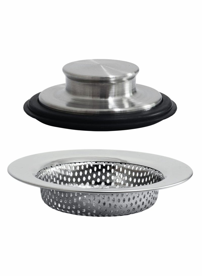 Kitchen Sink Strainer Stopper Kit, Anti Clogging Garbage Disposal Stopper, 4.5 Inch Stainless Steel Drain - Plug for Standard 3-1/2 Sinks 2 PCS