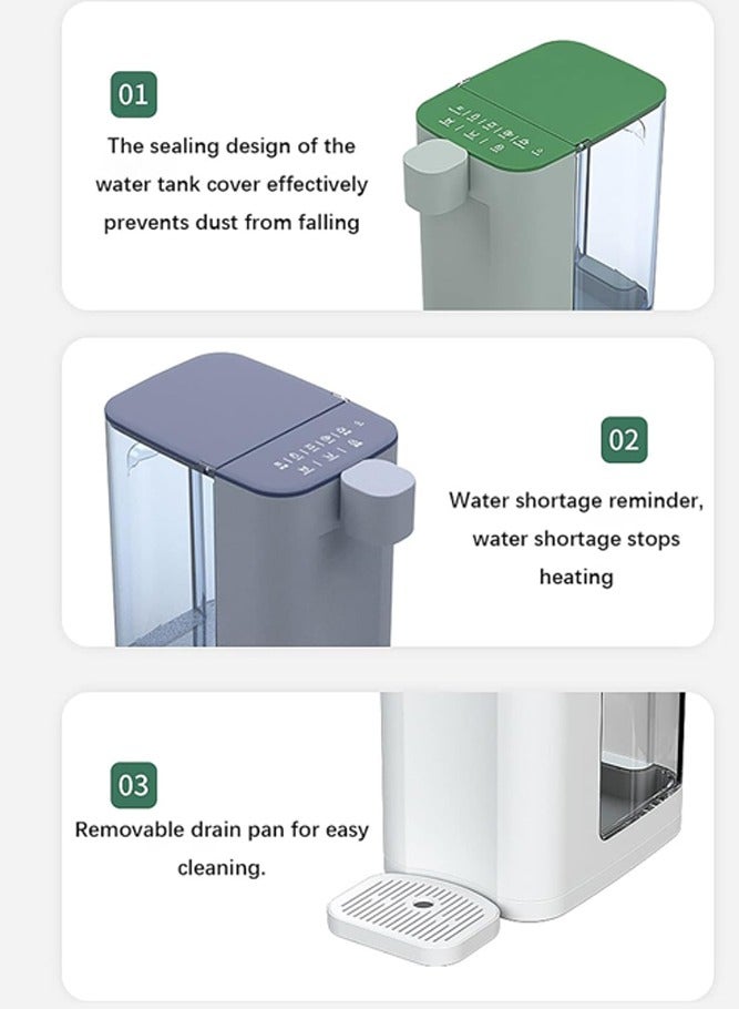 RhonePLUS Hydrogen Rich Water Purifier Advanced RO Filtration, Hot/Cold Dispenser, Instant Access, Countertop System for Home & Office, 4 Temperatures, High Capacity, Safety Lock, Zero Installation