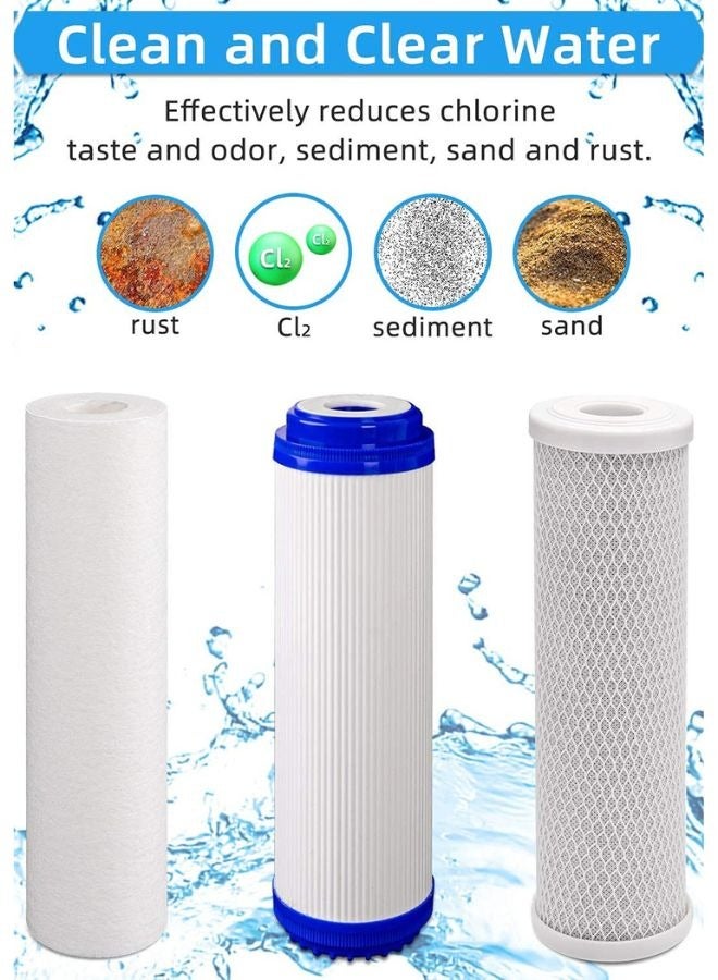 3-Piece Water Filter Cartridge 10 inches | Basic filter set | home filter cartridge set | PP+UD+GTO Set