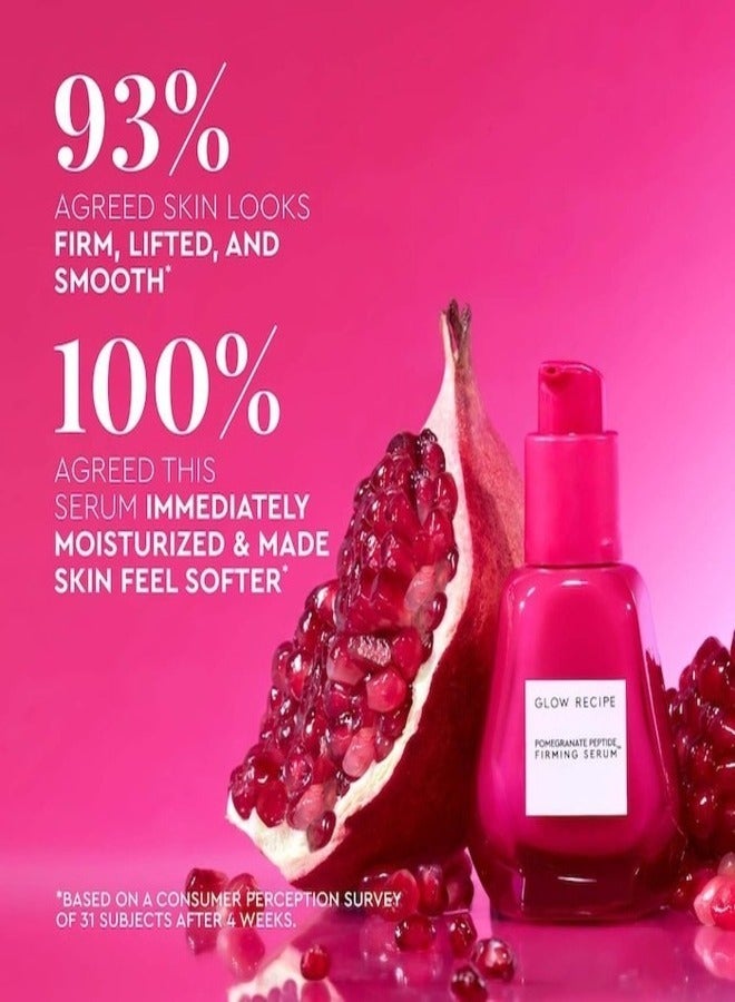 GLOW RECIPE Pomegranate Peptide Firming Serum 30ml – Anti-Aging, Hydrating, and Collagen-Boosting Skincare with Peptides and Pomegranate Extract for Firm, Smooth, and Radiant Skin