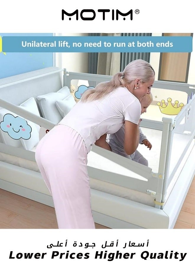 1Piece Bed Rail Guard Barrier for Baby Extra Long Bed Guardrail Adjustable Height and Foldable Safeguard Bed Rails Single Side Bed 200x98cm