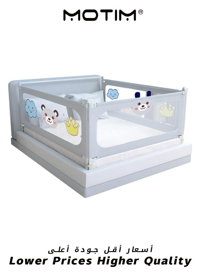 1Piece Bed Rail Guard Barrier for Baby Extra Long Bed Guardrail Adjustable Height and Foldable Safeguard Bed Rails Single Side Bed 200x98cm