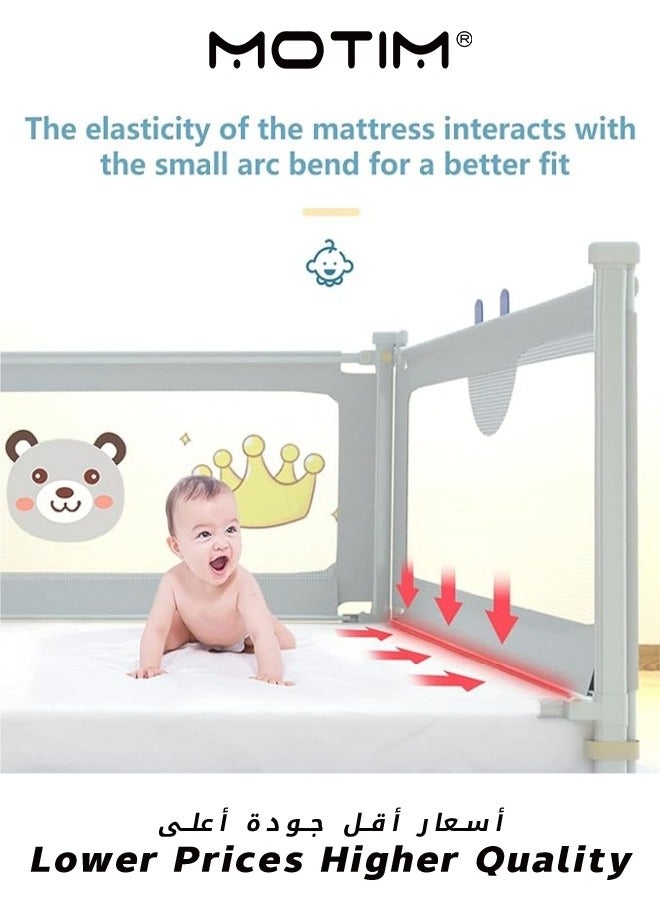 1Piece Bed Rail Guard Barrier for Baby Extra Long Bed Guardrail Adjustable Height and Foldable Safeguard Bed Rails Single Side Bed 200x98cm