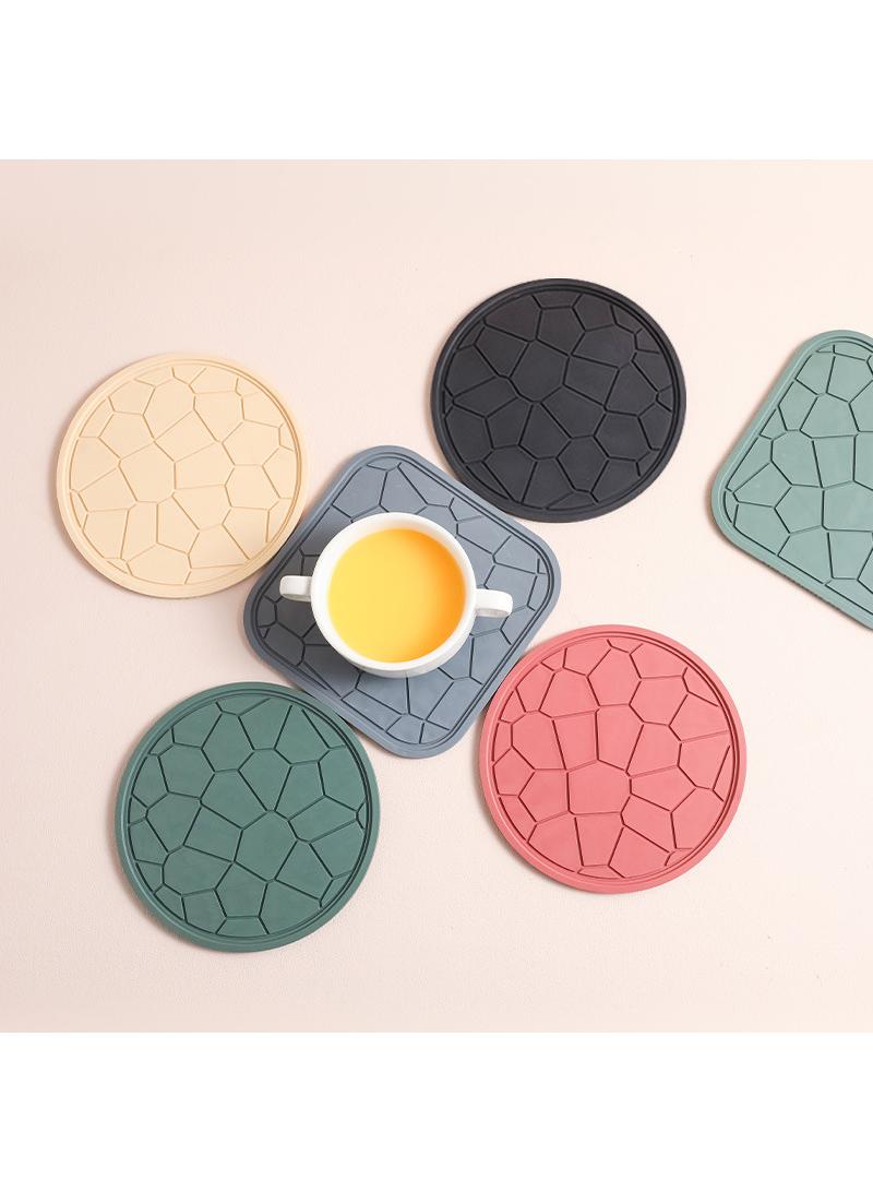 6 pcs Creative heat insulation mat, anti slip kitchen table mat, easy to clean, high-temperature resistant coaster