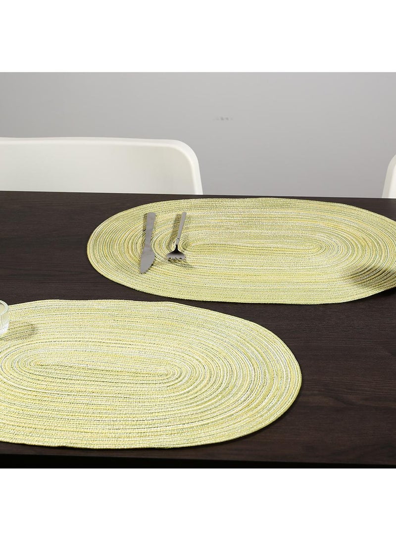 2pcs Oval insulation mat, hotel Western food mat, household dining table mat, washable dining mat