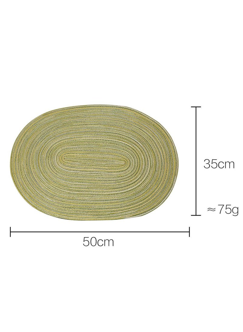 2pcs Oval insulation mat, hotel Western food mat, household dining table mat, washable dining mat