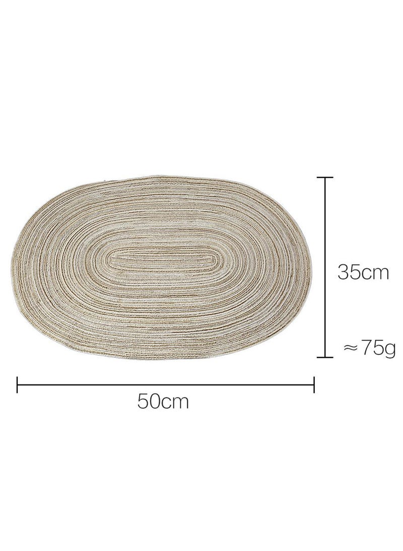 2pcs Oval insulation mat, hotel Western food mat, household dining table mat, washable dining mat