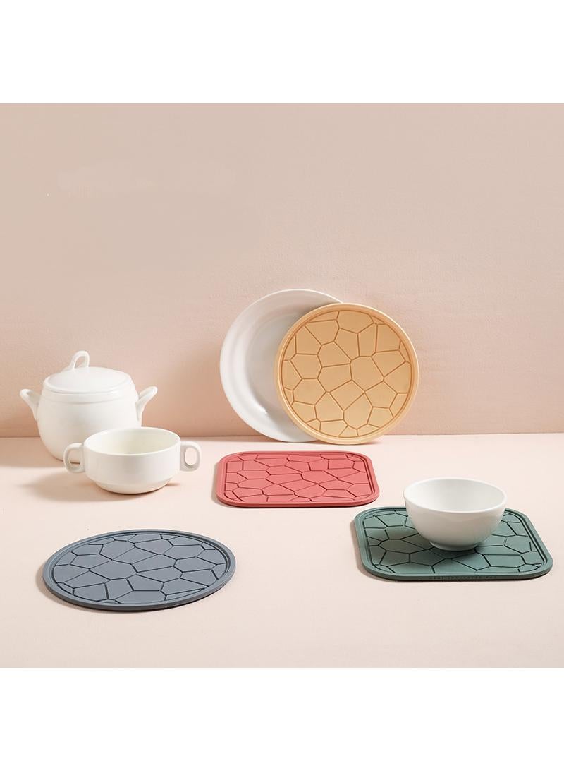 4 pcs Creative heat insulation mat, anti slip kitchen table mat, easy to clean, high-temperature resistant coaster