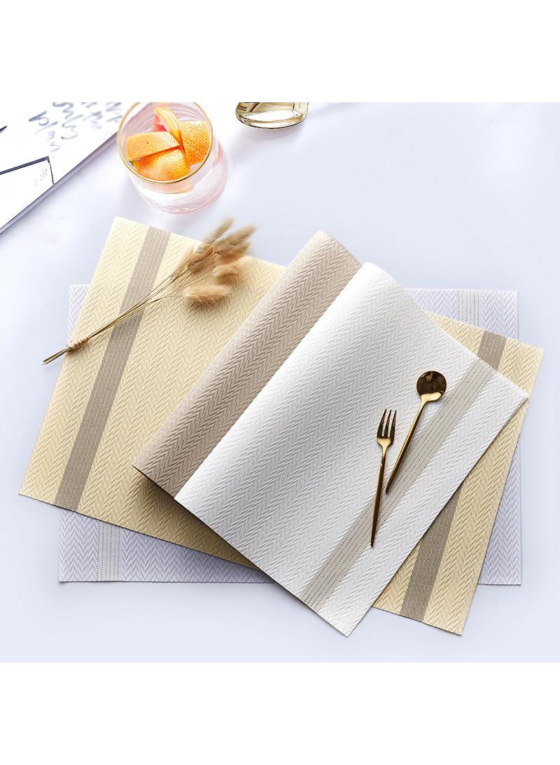 4pcs PVC waterproof and oil resistant table mat, hotel restaurant anti slip dining mat