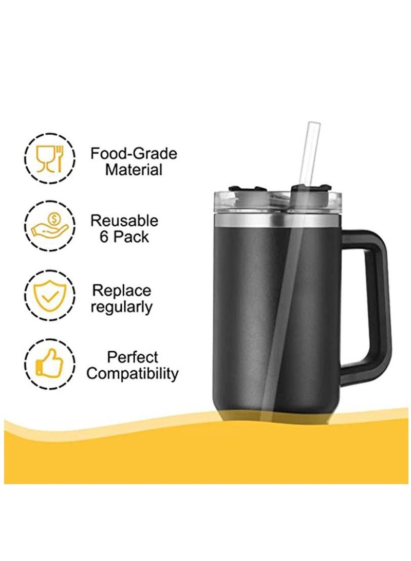 12-Piece Reusable Straight Silicone Drinking Straws With Cleaning Brushes