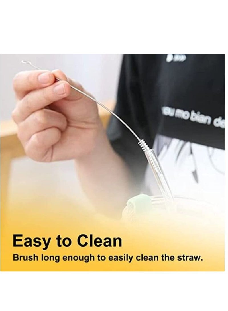 12-Piece Reusable Straight Silicone Drinking Straws With Cleaning Brushes