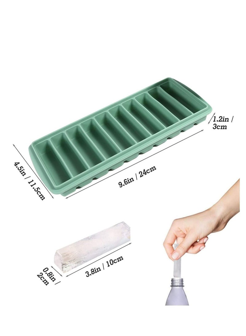 Narrow Ice Stick Cube Trays, Long Tray Silicone with Lid, Rectangular Stick, Reusable, Flexible, Easy Release, Ideal for Sports and Water Bottles, Juice Parties