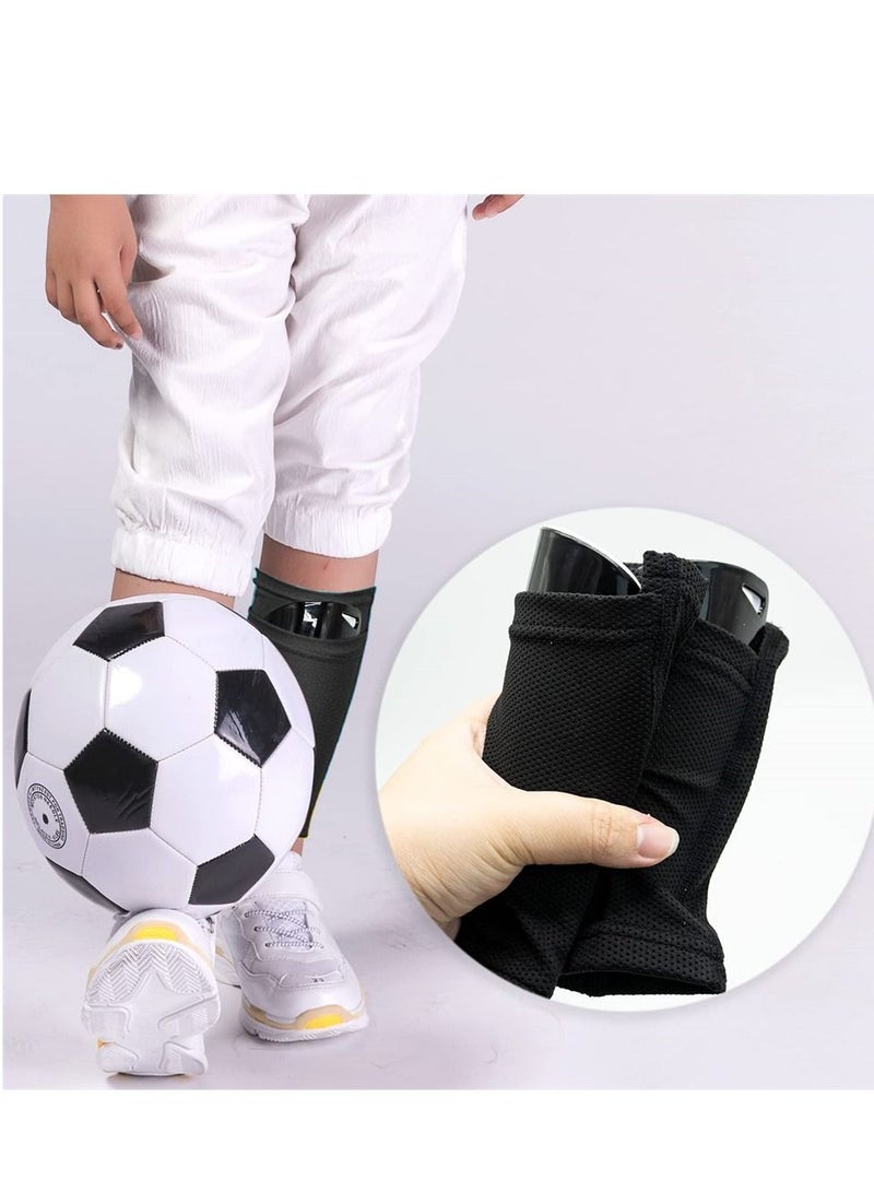 Football Shin Guards, Shin Guards Pads + High Elastic Sleeves, Youth Boys Girls Shin Pad Sleeves for Football Games, EVA Cushon Protection Reduce Hit and Lnjuries