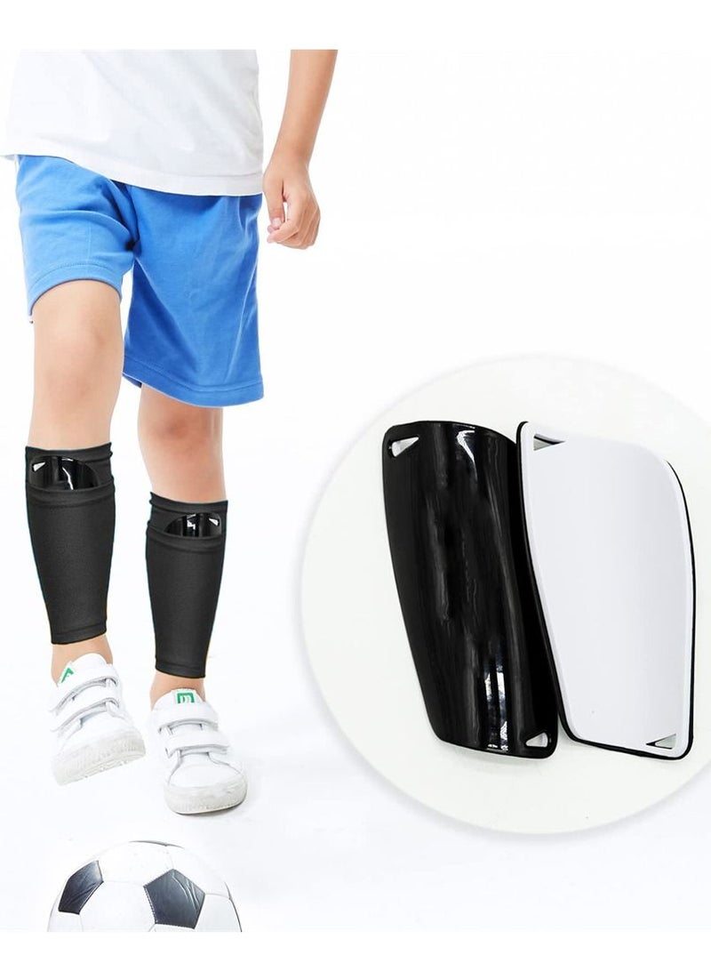 Football Shin Guards, Shin Guards Pads + High Elastic Sleeves, Youth Boys Girls Shin Pad Sleeves for Football Games, EVA Cushon Protection Reduce Hit and Lnjuries