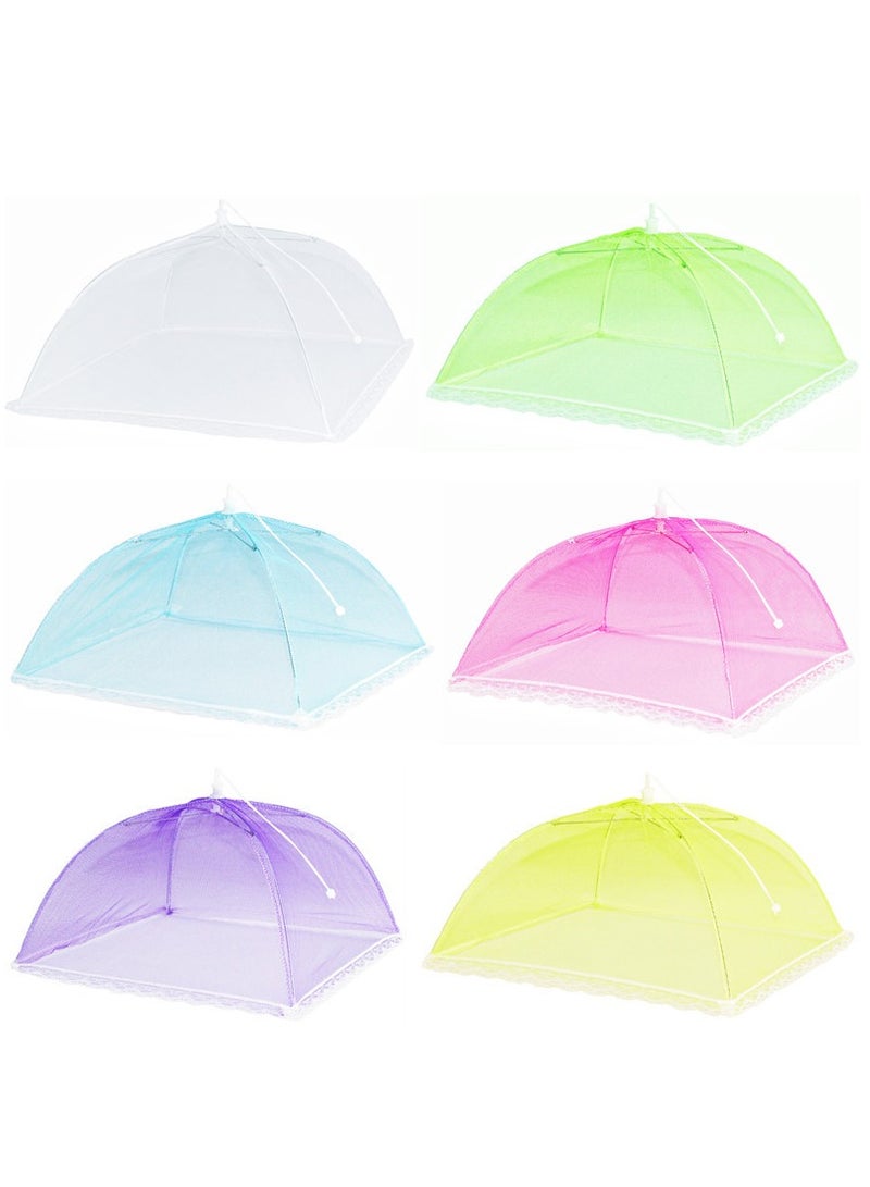 6 Piece Coloured Mesh Screen Food Cover Tents Multicolour