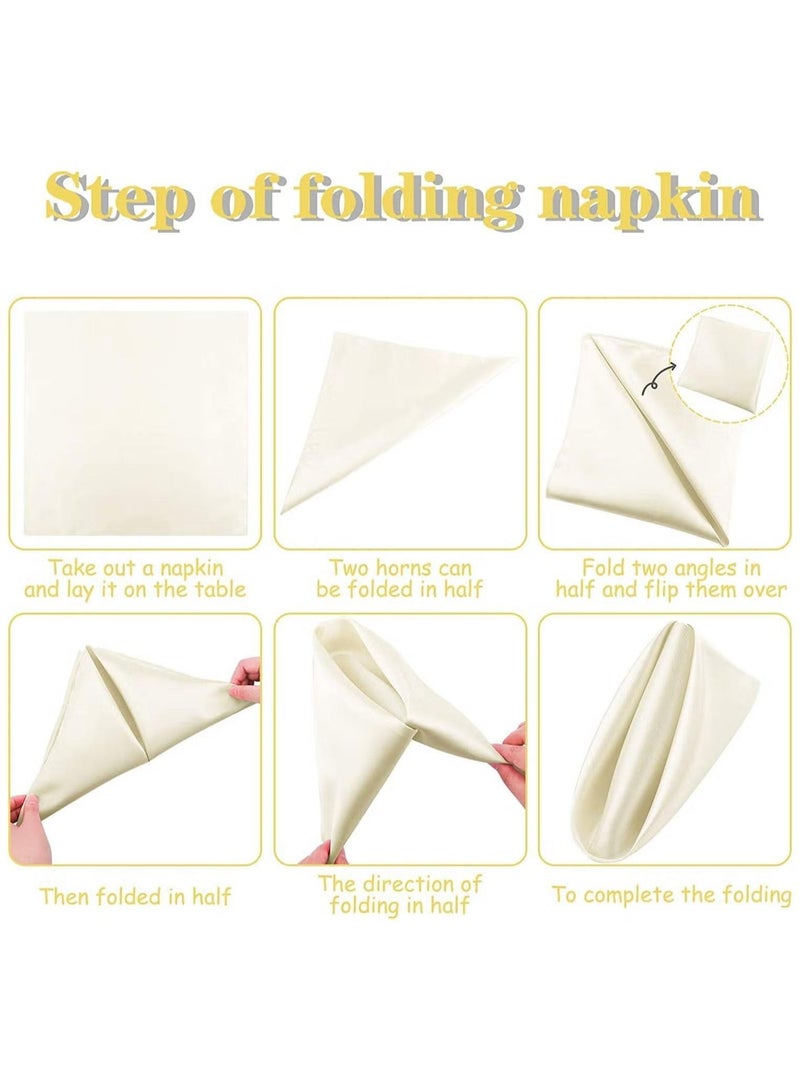 30 Pieces Of Soft High Density Satin Napkin Cloth For Hotel Restaurant 43*43CM